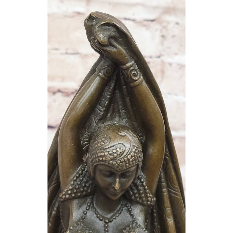 Art Deco Russian Dancer Bronze Statue Demetre Chiparus Sculpture Marble 14 Inches X 6 Inches