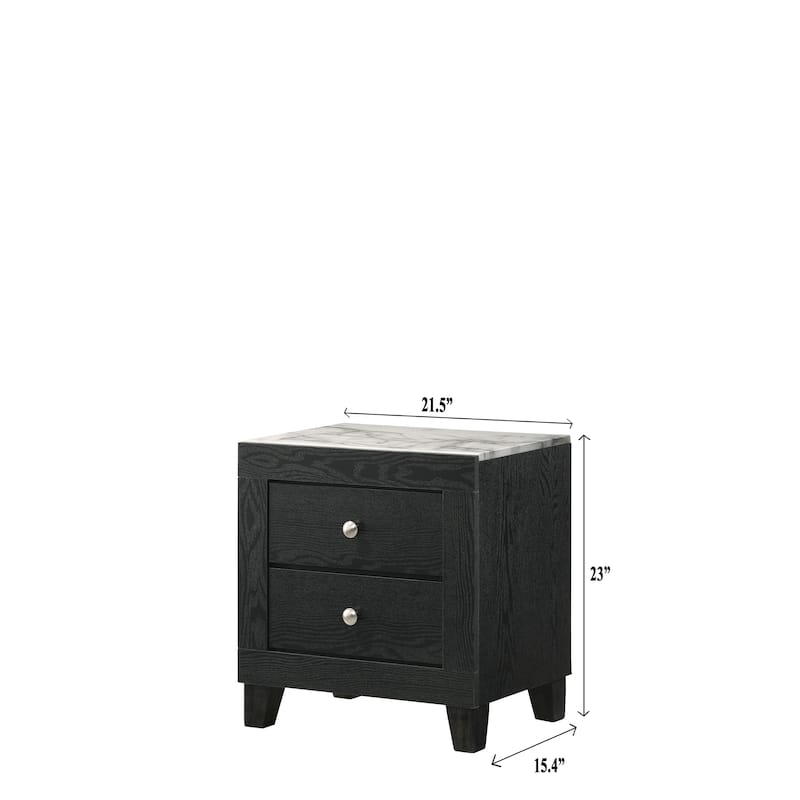 Gaylene 5 Piece Black LED Bookcase Panel Bedroom Set