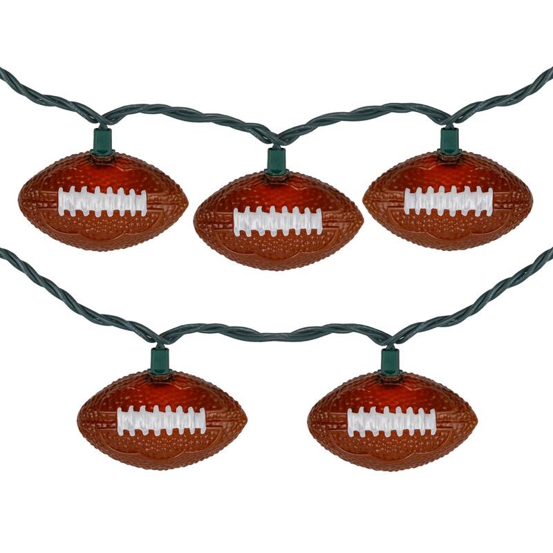 Football Indoor Outdoor Patio Light Set - 6' - Green Wire - 10ct