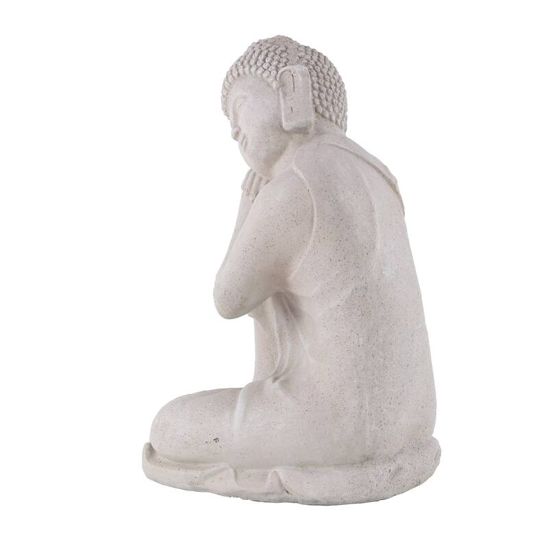 Gray Magnesium Oxide Indoor Outdoor Meditating Buddha Decorative Garden Sculpture