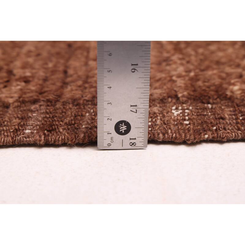 ECARPETGALLERY Hand-knotted Pak Finest Marrakesh Dark Brown Wool Rug - 6'3 x 8'8