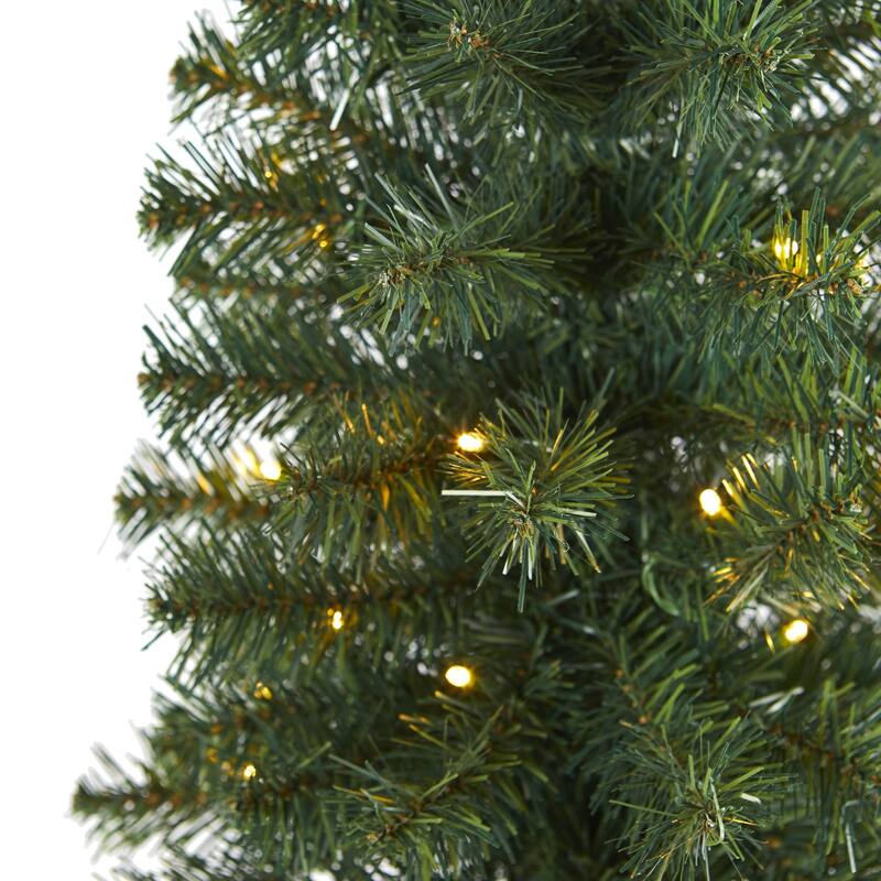 2’ Pre-Lit Pine Artificial Christmas Tree, Warm Clear LED Lights - 2 Foot