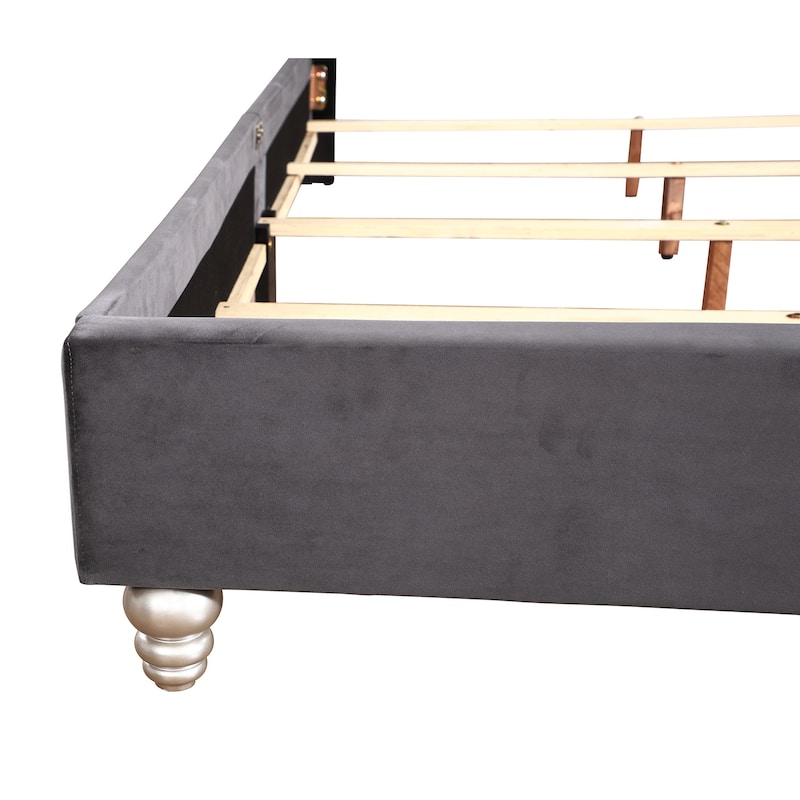 Joy Jeweled Tufted King Panel Bed