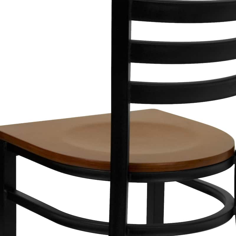 Ladder Back Metal Restaurant Chair - 16.5"W x 17"D x 32.25"H - 16.5"W x 17"D x 32.25"H