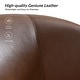 preview thumbnail 41 of 49, HULALA HOME Althea Modern Genuine Leather Swivel Barrel Chair with Solid Wood Base