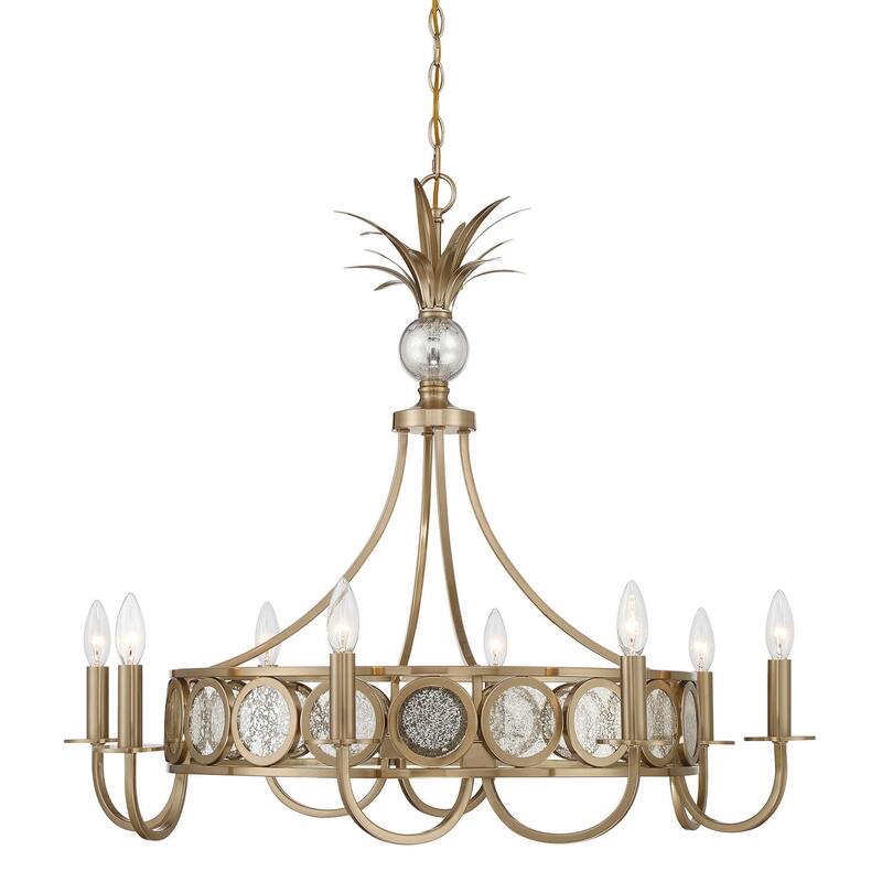 Savoy House 1-1205-8 Hearst 8 Light 33" Wide LED Taper Candle Style - Noble Brass