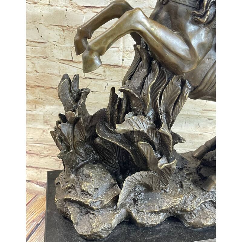 Napoleon Bonaparte Crossing The Alps Bronze Statue Sculpture Replica 20 Inches X 16.5 Inches