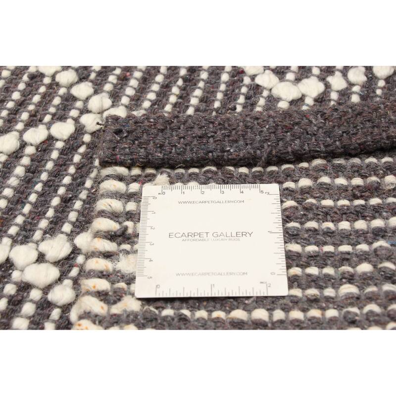 ECARPETGALLERY Braid weave Sienna Grey Wool Rug - 5'0 x 8'2