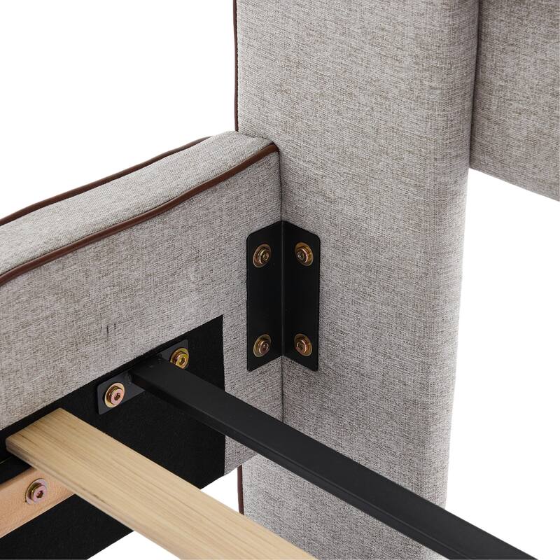 Christopher Knight Home - Aveline Modern Upholstered Platform Bed with Curved Back Headboard and Button Tufted Design