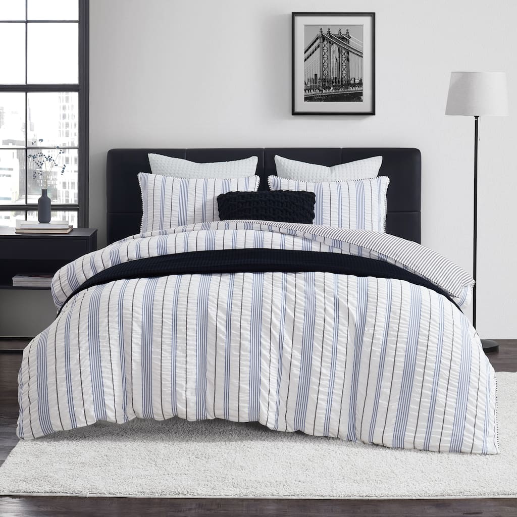 DKNY Seersucker Stripe Comforter Set