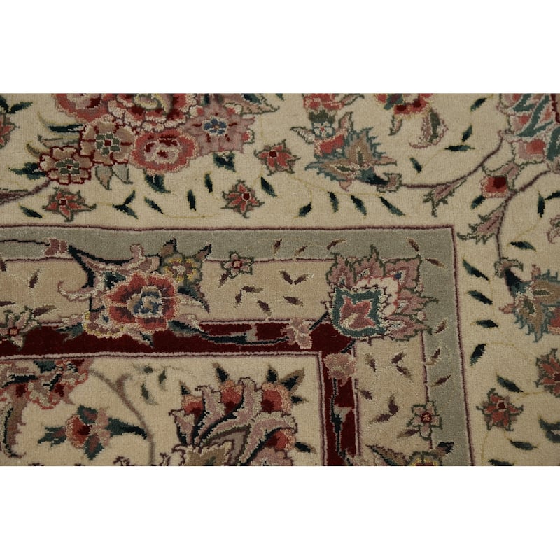 Black Aubusson Chinese Vintage Large Rug Hand-Knotted Wool Carpet - 10'3" x 14'1"