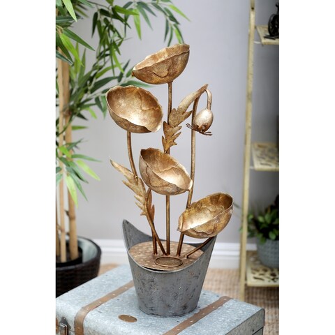 Gold Iron Rustic Fountain 29 x 14 x 8 - 14 x 8 x 29