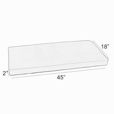 Sunbrella Black White Stripe Indoor/Outdoor Bench Cushion