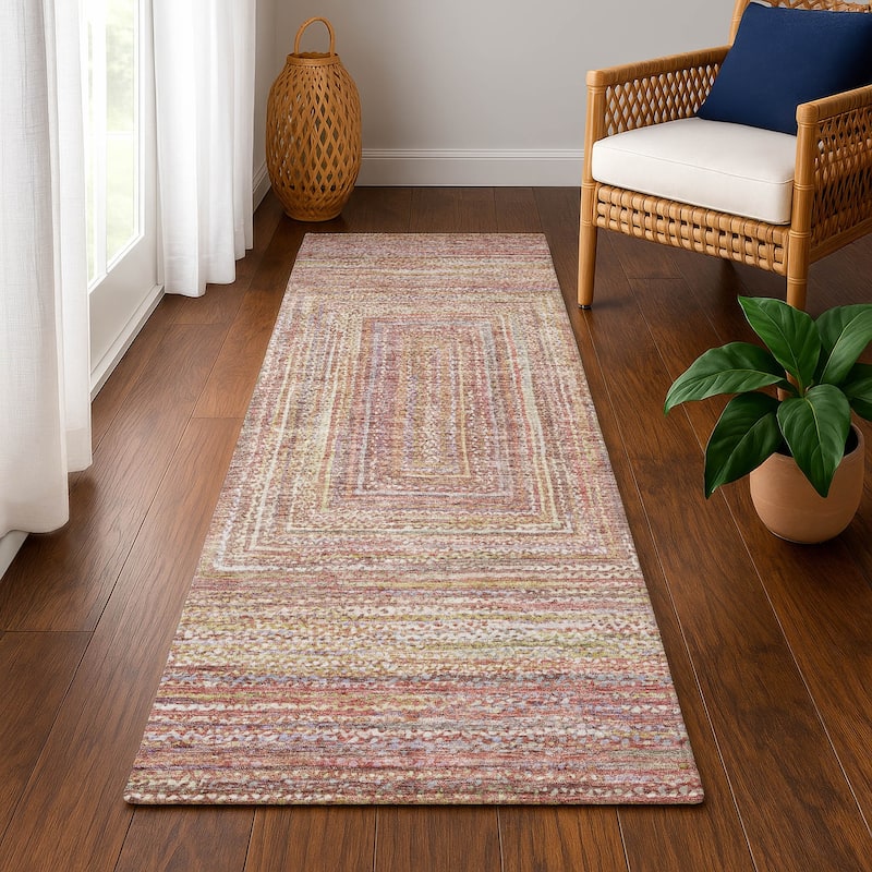 Premium Washable Super Soft Modern Dimensions Mayfield Rug - Paprika - 2'3" x 7'6"