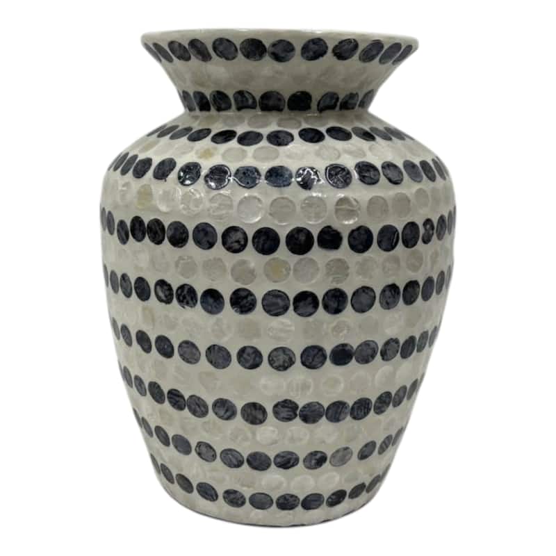 Shell Pottery Decorative Vase Modern Handcrafted Versatile Home Decor - 9" x 9" x 12"