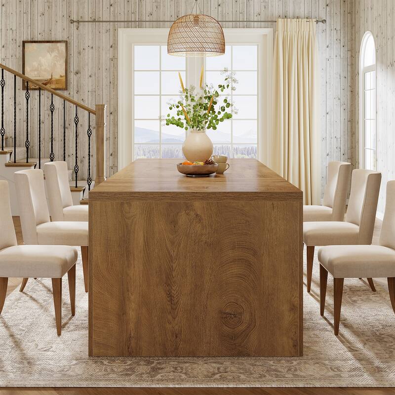 71'' Rectangular Dining Table Wooden Kitchen Table for 6-8