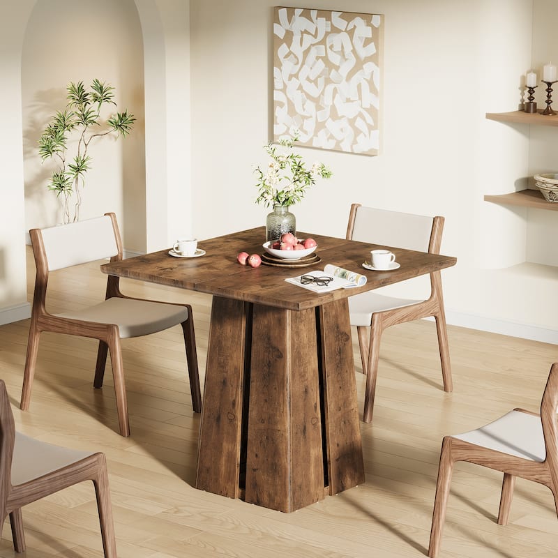 31.5" Square Dining Table with Pedestal Base