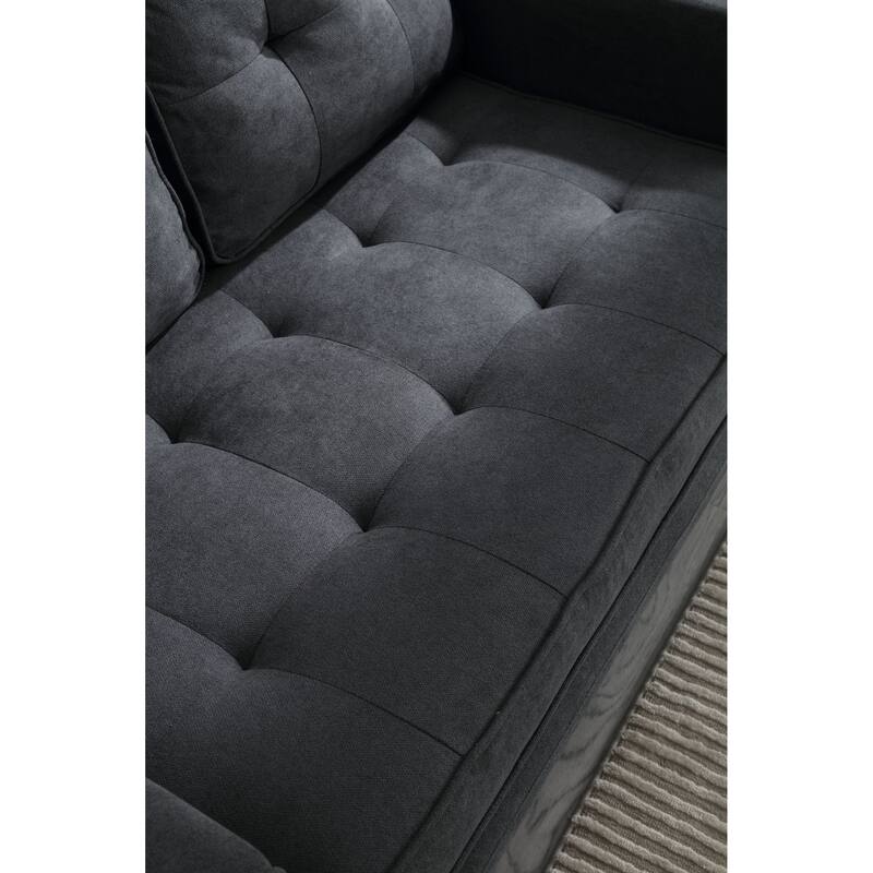 Futon 3 in 1 Convertible Loveseat Sleeper, Tufted Sofa Bed Couch with Cup Holder, 2 Seater Sofa with Side Pockets