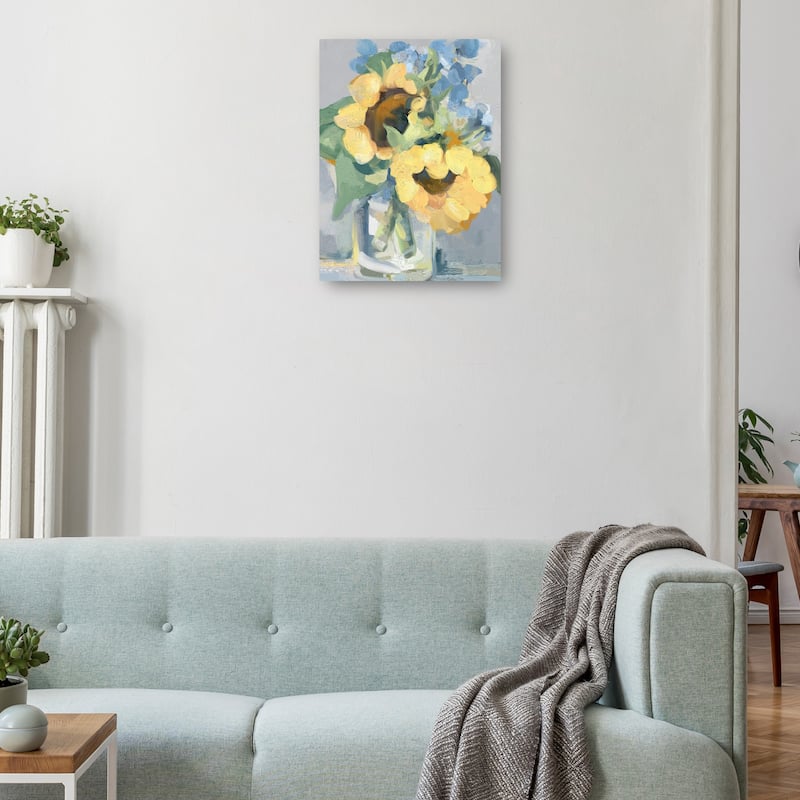 Petite Fleurs Sunflowers I By Studio Arts Canvas Art Print