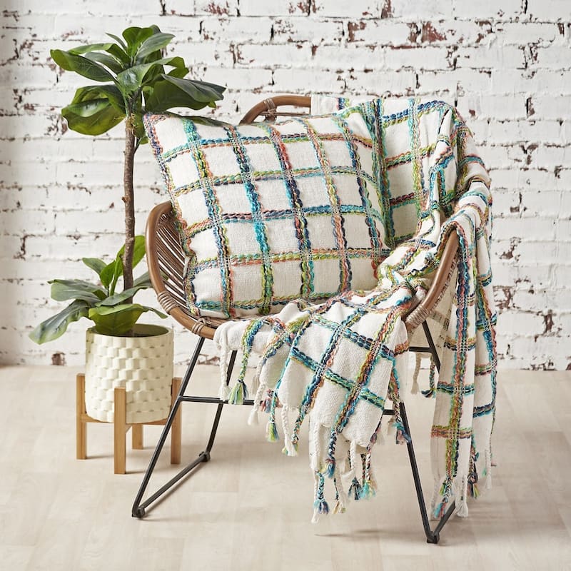22" x 22" Mimi Geometric Decorative Throw Pillow