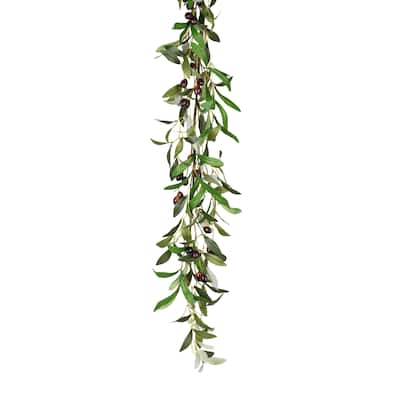 Olive Garland 5'L Fabric - Green, Purple