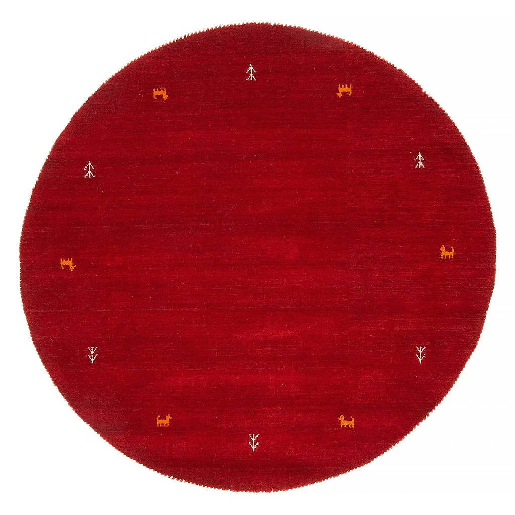 Kashkuli Gabbeh Red Rug 4'11" x 4'11" - 4'11 x 4'11