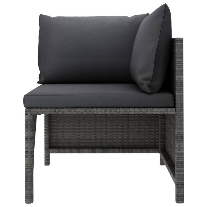 Outdoor 9pc Modular Lounge Sofa Set, Gray Cushions and Poly Rattan
