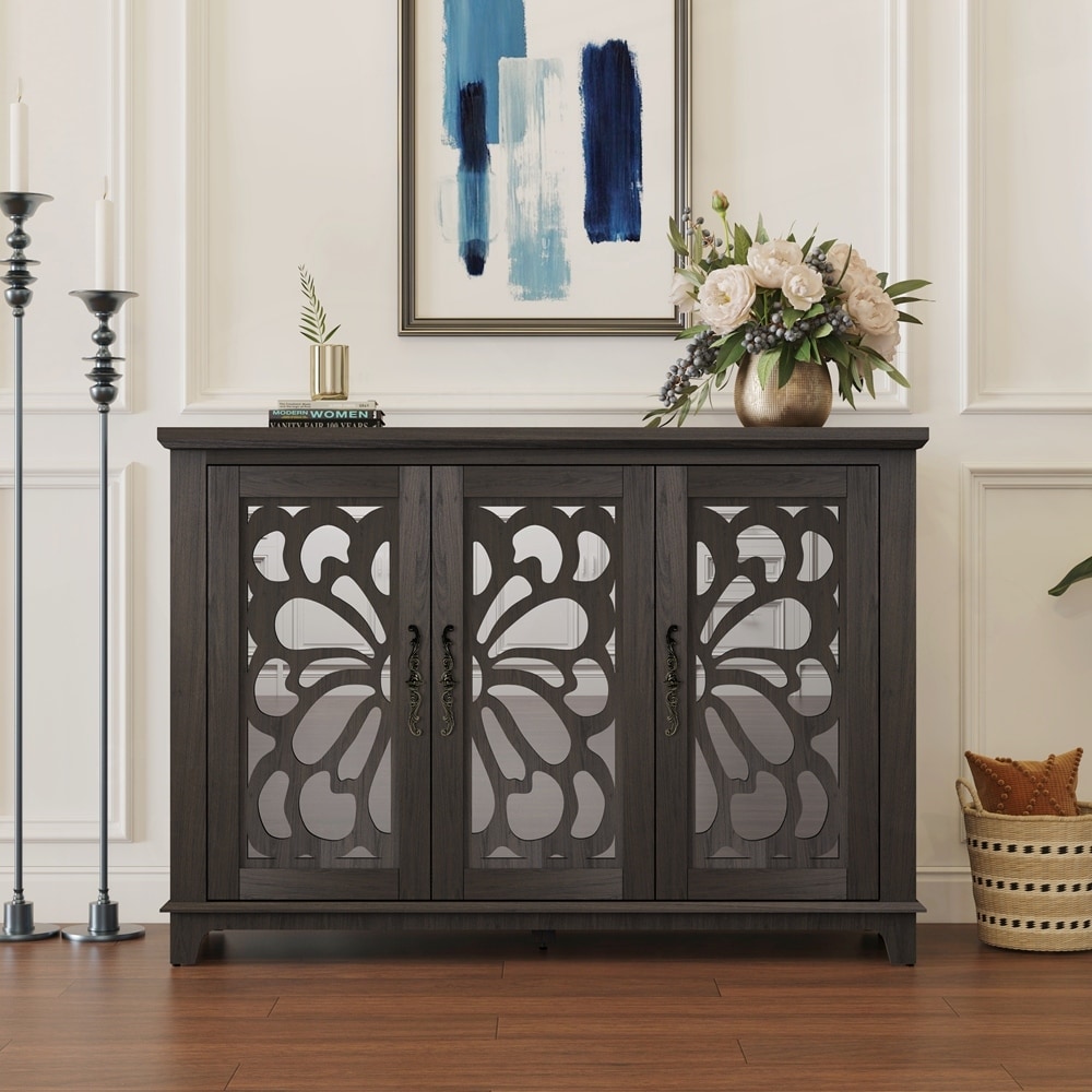spacious size countertop Sideboard with 3 mirrored doors