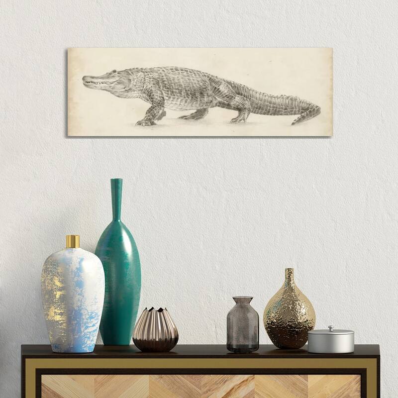 iCanvas "Alligator Sketch" by Ethan Harper Canvas Print - 12x36x1.5