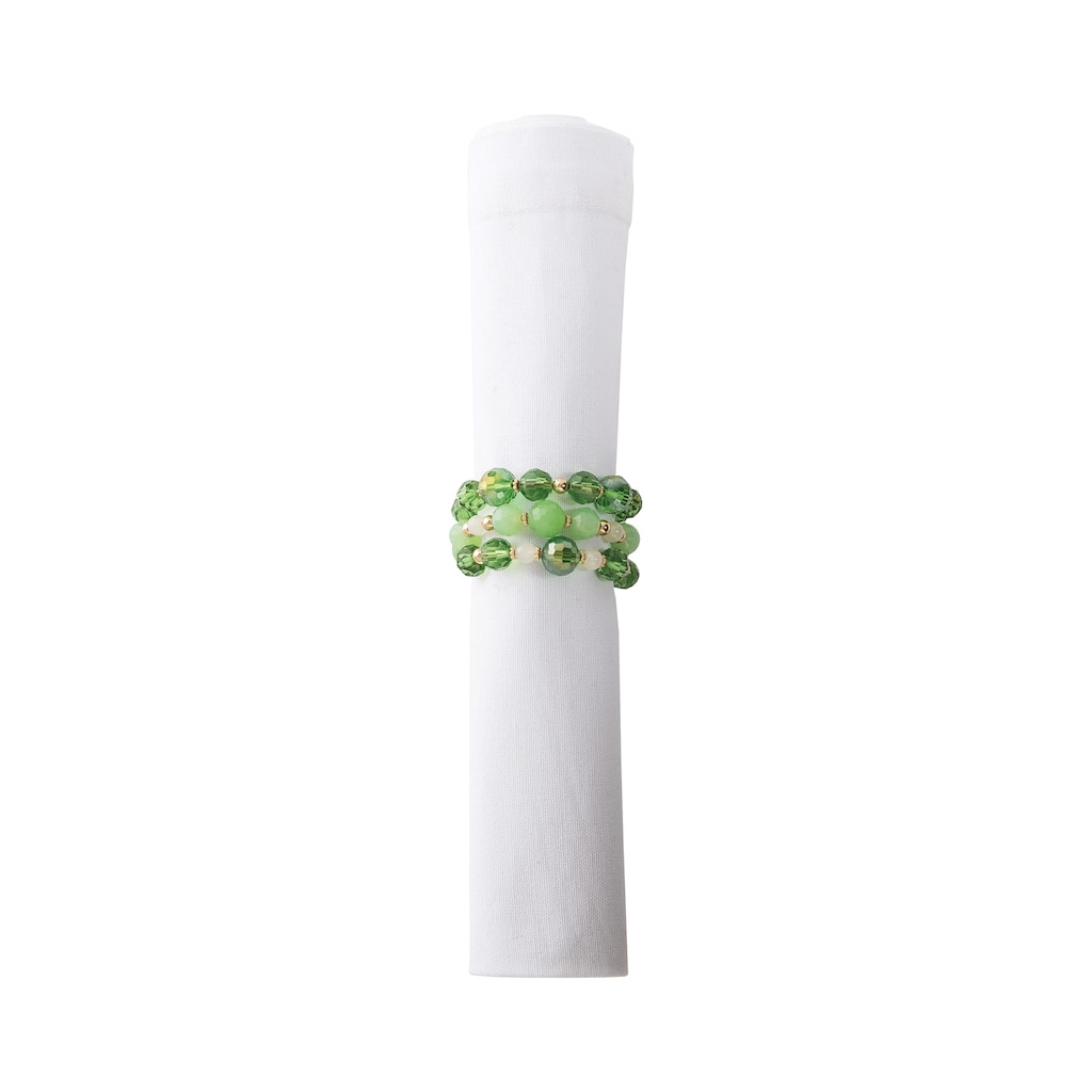 Green Beaded St Patrick's Day Napkin Ring Set of 4 - Set of 4