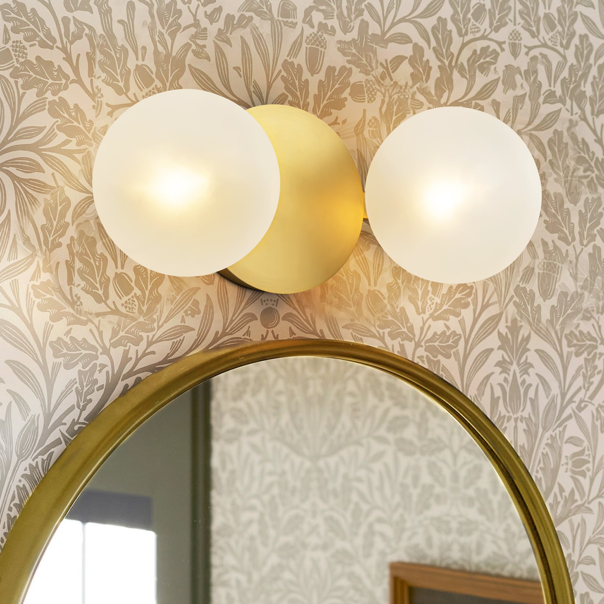 2 Light Modern Frosted Glass Globe Bubble Wall Sconce Bathroom Vanity Light Bed Bath Beyond 40767414
