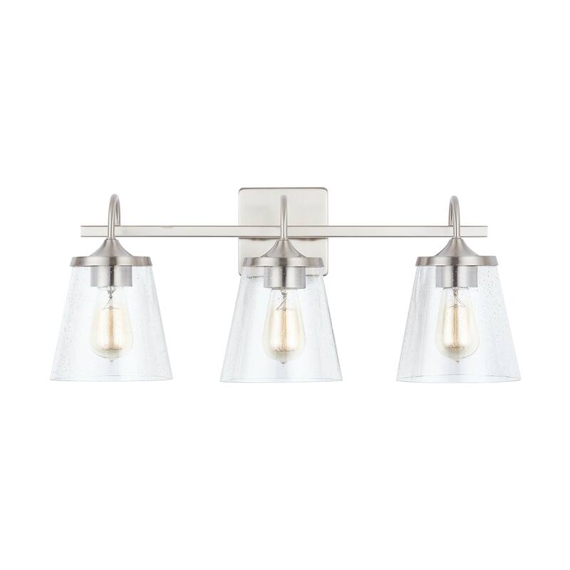 Jayne 3-light Bath/ Vanity Fixture w/ Clear Seeded Glass