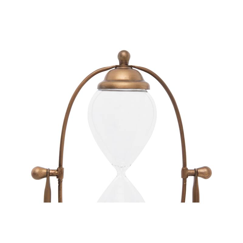 Decorative Metal Hourglass with White Sand