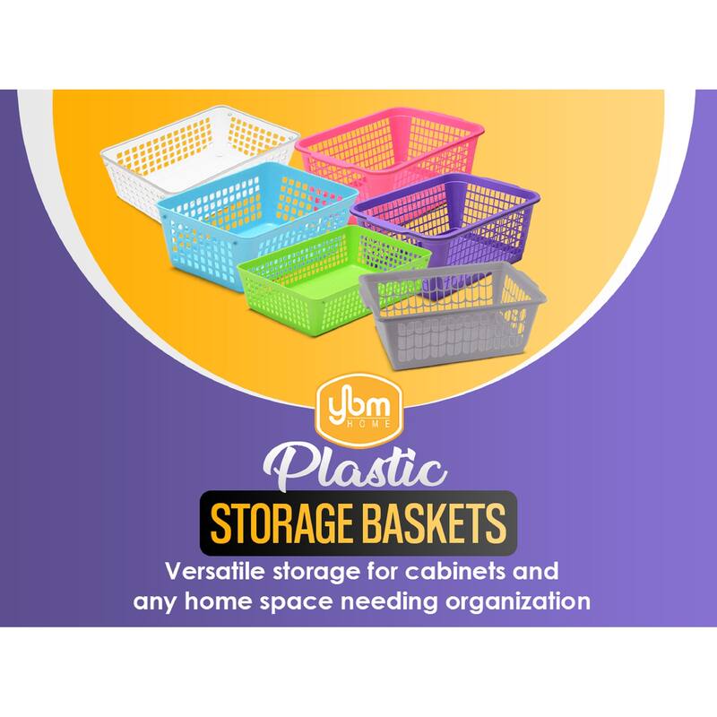 Small Plastic Storage Basket for Organizing Kitchen Pantry, Pack of 12