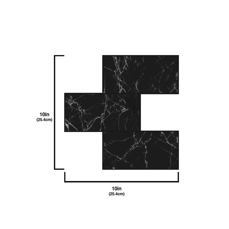 Marble Black Peel and Stick Backsplash Tiles