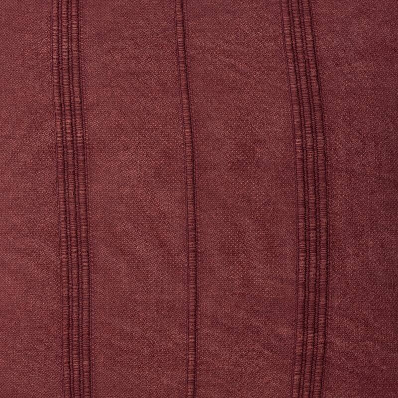 Handwoven Striped Square Throw Pillow with Tassels - 18" - Burgundy Red