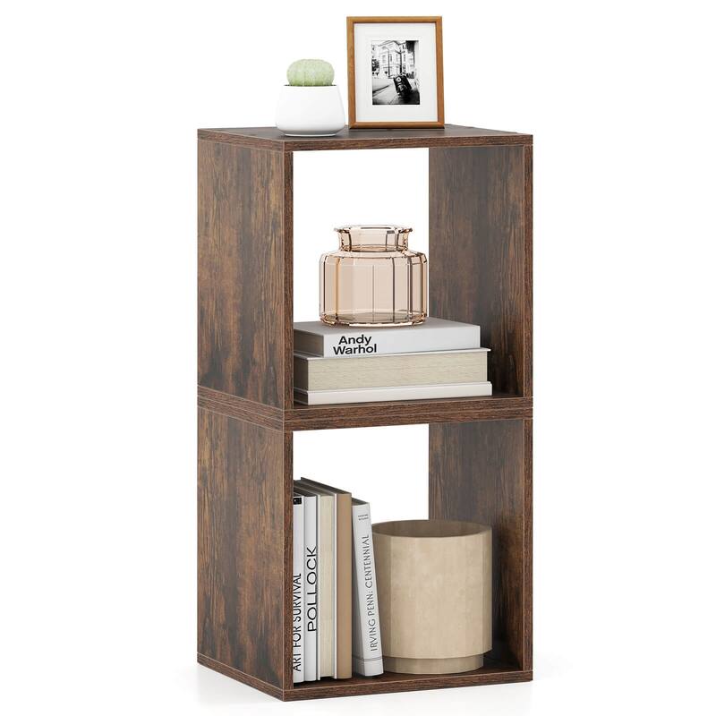 Costway 2PCS Stackable Storage Cube Free-standing Storage Organizer - See Details