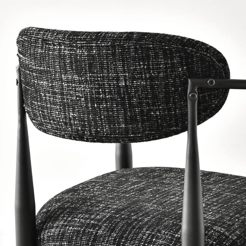 Modern Upholstered Arm Counter Stool with Metal Frame Leg(Set of 2)
