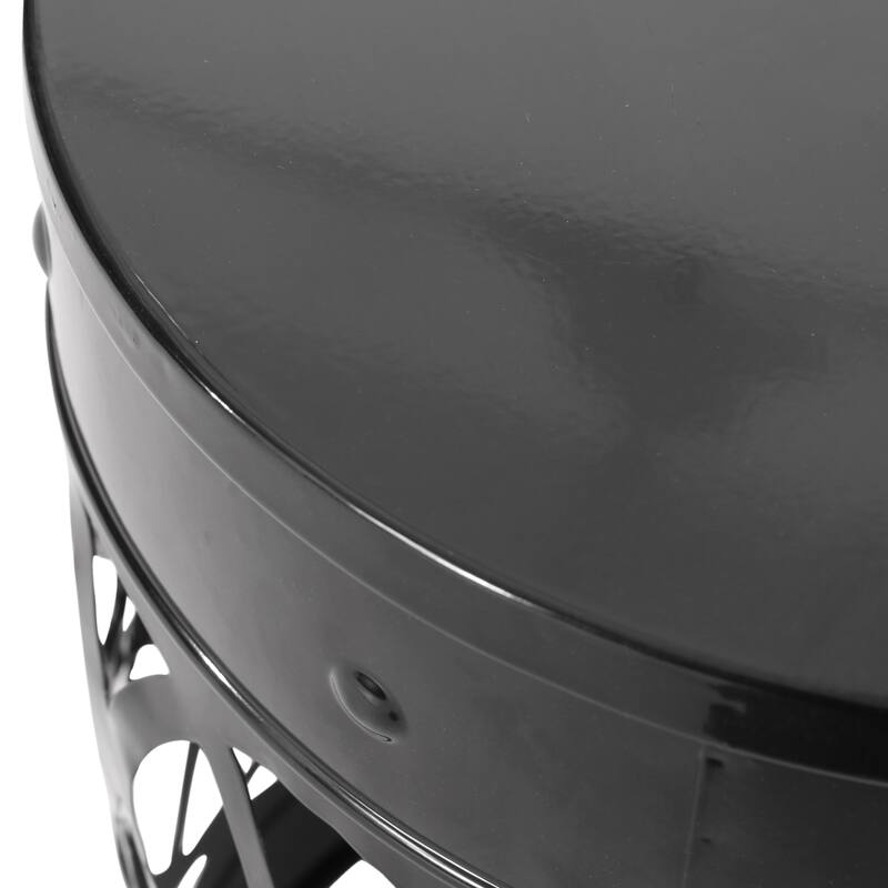 Outdoor Delight Powder-coated Iron End table, Set of 2, Black
