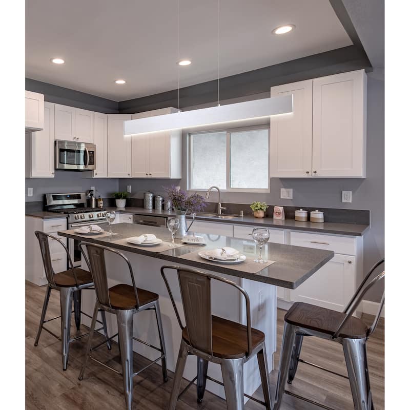 Julian 40" Dimmable Adjustable Integrated LED Metal Linear Pendant, by JONATHAN Y