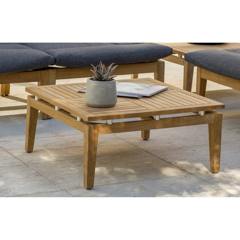 Amazonia Arnhou Outdoor Patio FSC Teak Coffee Side Table - Brown