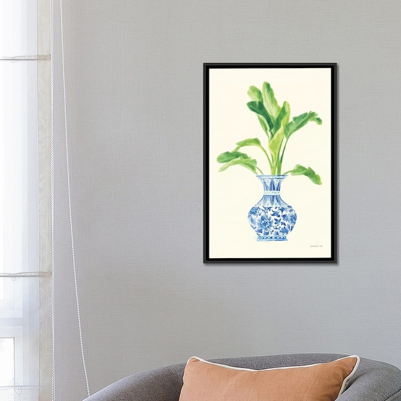 iCanvas "Palm Chinoiserie I" by Danhui Nai Framed Canvas Print
