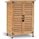 preview thumbnail 43 of 48, MCombo Small Outdoor Storage Cabinet Shed with Double Doors (24.6" x 18.3" x 38.2"), Wooden 0985 Natural