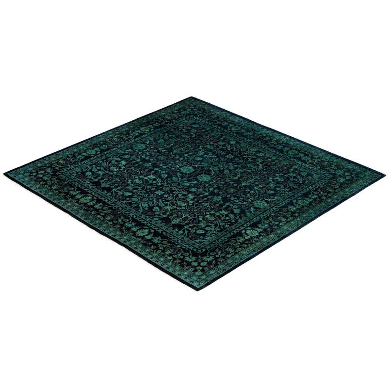 Overdyed One-of-a-Kind Hand-Knotted Area Rug - Green - 4' 10" x 5' 1"