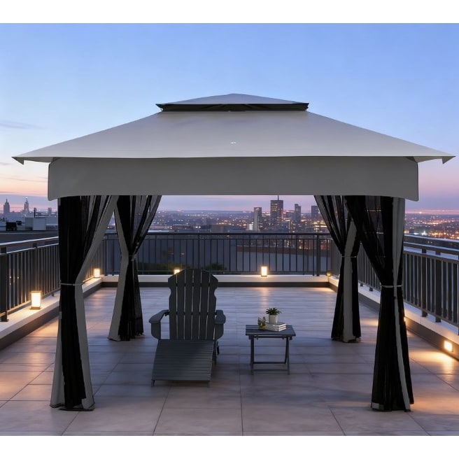 GDFStudio - 10.6'x10.6' Pop Up Gazebo with Netting