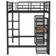 preview thumbnail 16 of 15, Full Size Metal Loft Bed with Built-in Desk and Shelves, Practical Storage Kids Teens Bed Frame
