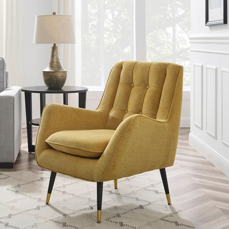 Art Leon Mid-century Modern Accent Arm Chair (SET OF 2) - SINGLE - Yellow