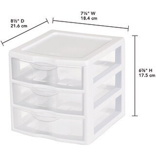 Shop Sterilite Small 3 Drawer Storage Unit 8 5 X7 25 X6 875 White