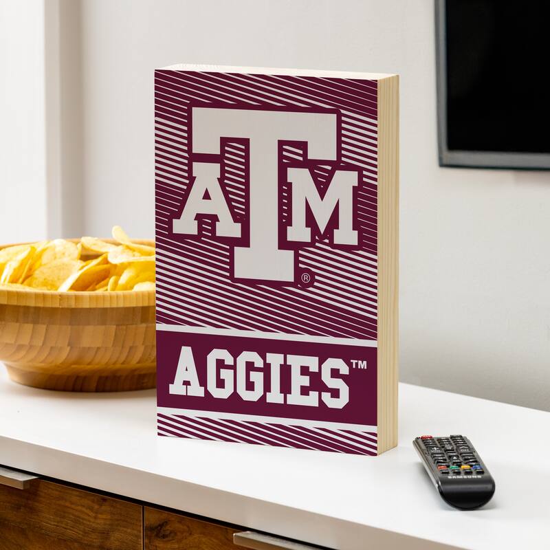 Texas A&M Wooden Tabletop Mantel Shelf Sign - 8" x 12"