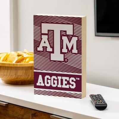 Texas A&M Wooden Tabletop Mantel Shelf Sign